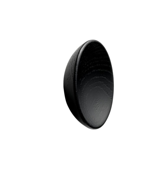 Round Wood "Bowl" Black Ash Wood Cabinet Knob