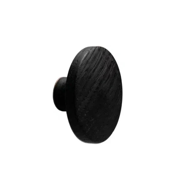 Black Stained Wood "Discos" Round Cabinet Knob