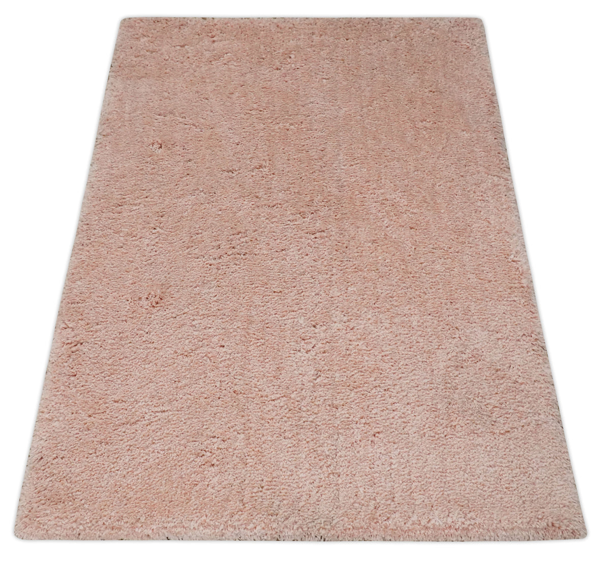 Solid Plush and Soft 3x5, 4x6 and 5x7 Hand Woven Shag Peach Area Rug | SHAG11.