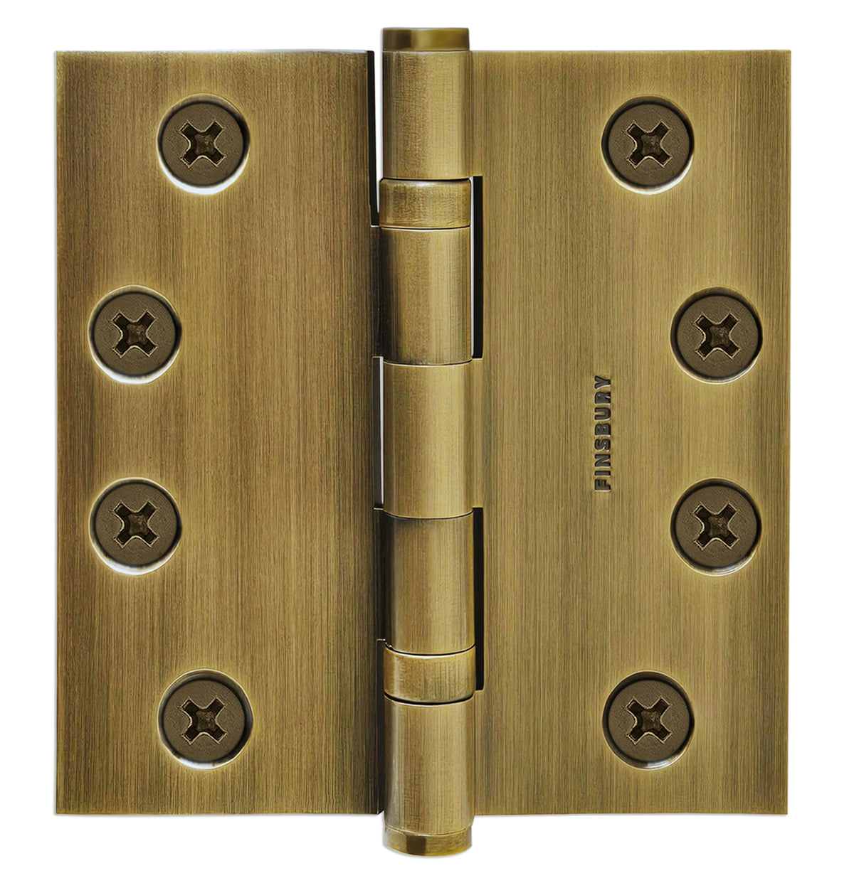 4.5 x 4.5 Inch Solid Brass Ball Bearing Door Hinge - French Antique.