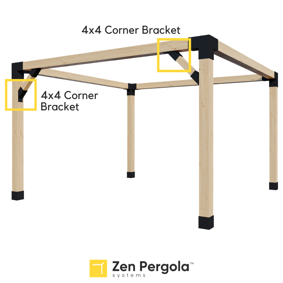 Pergola Support Bracket (for 4x4 Wood Posts).