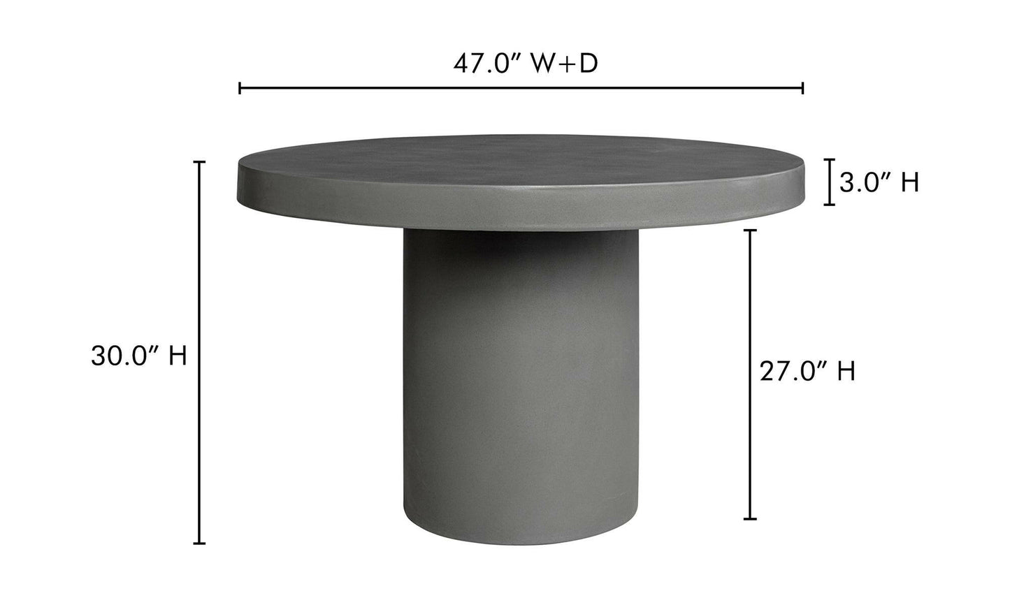 CASSIUS ROUND OUTDOOR DINING TABLE.