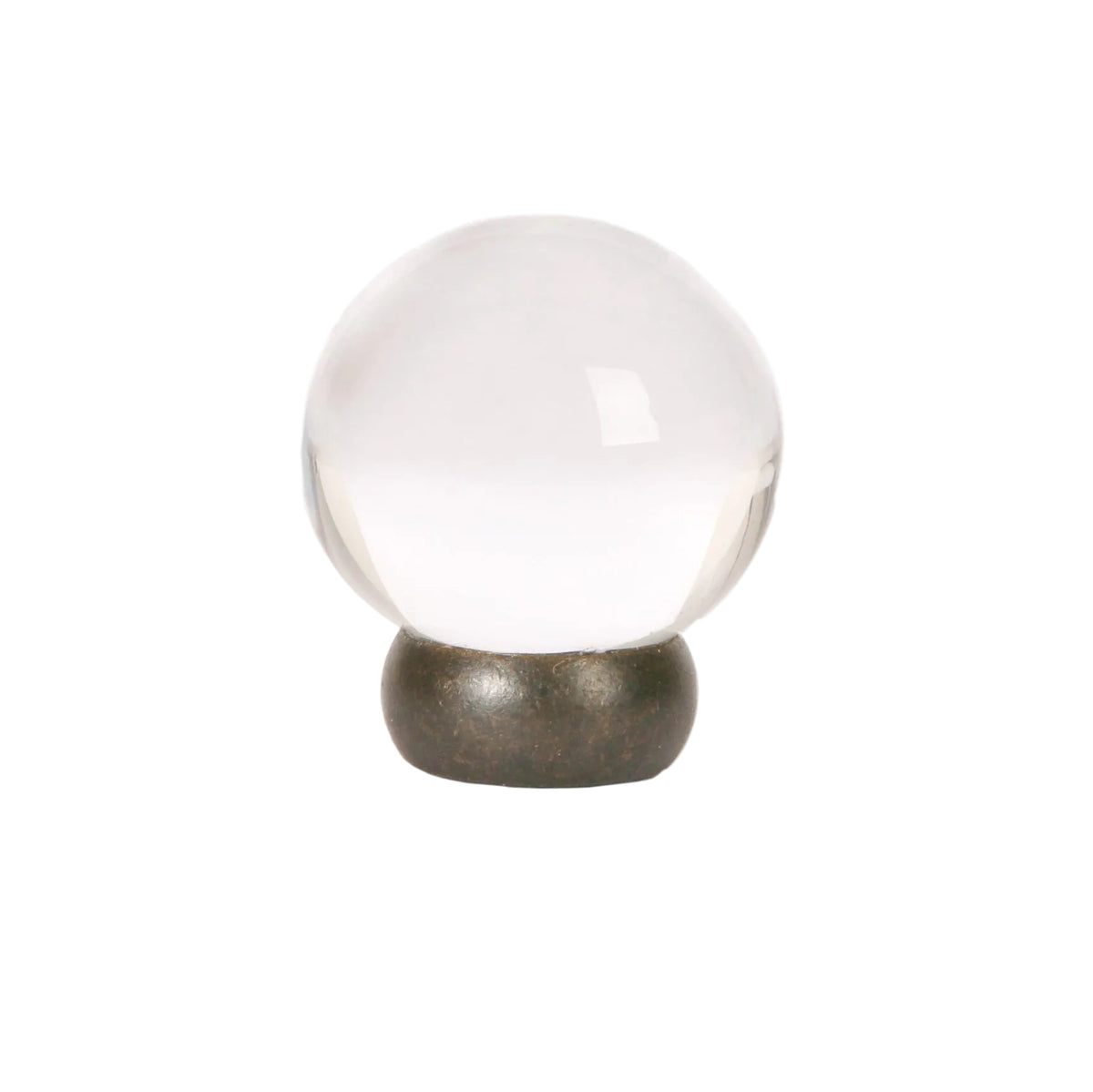 Round Lew's Hardware Oil Rubbed Bronze and Glass Cabinet Knob.