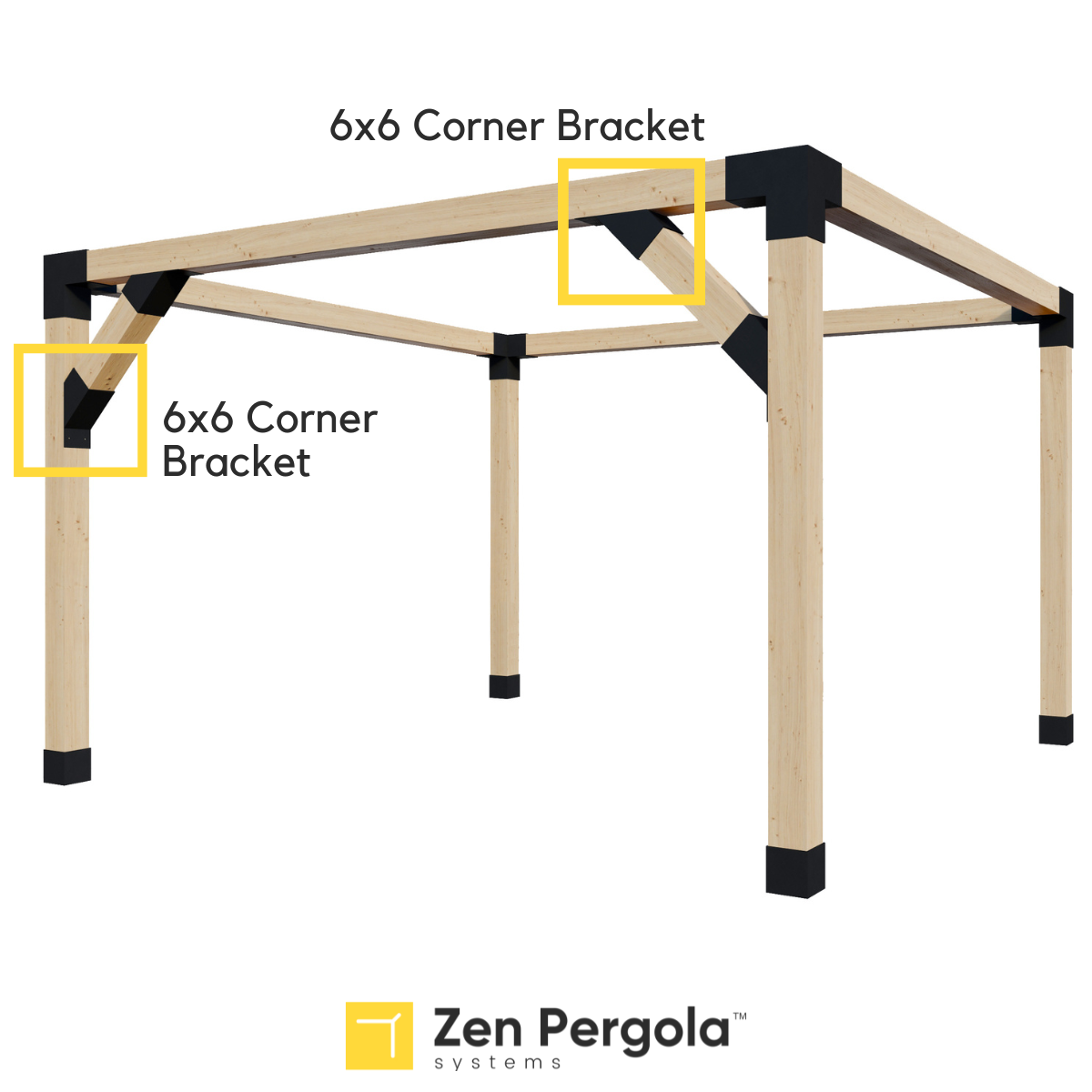 Pergola Support Bracket (for 6x6 Wood Posts).