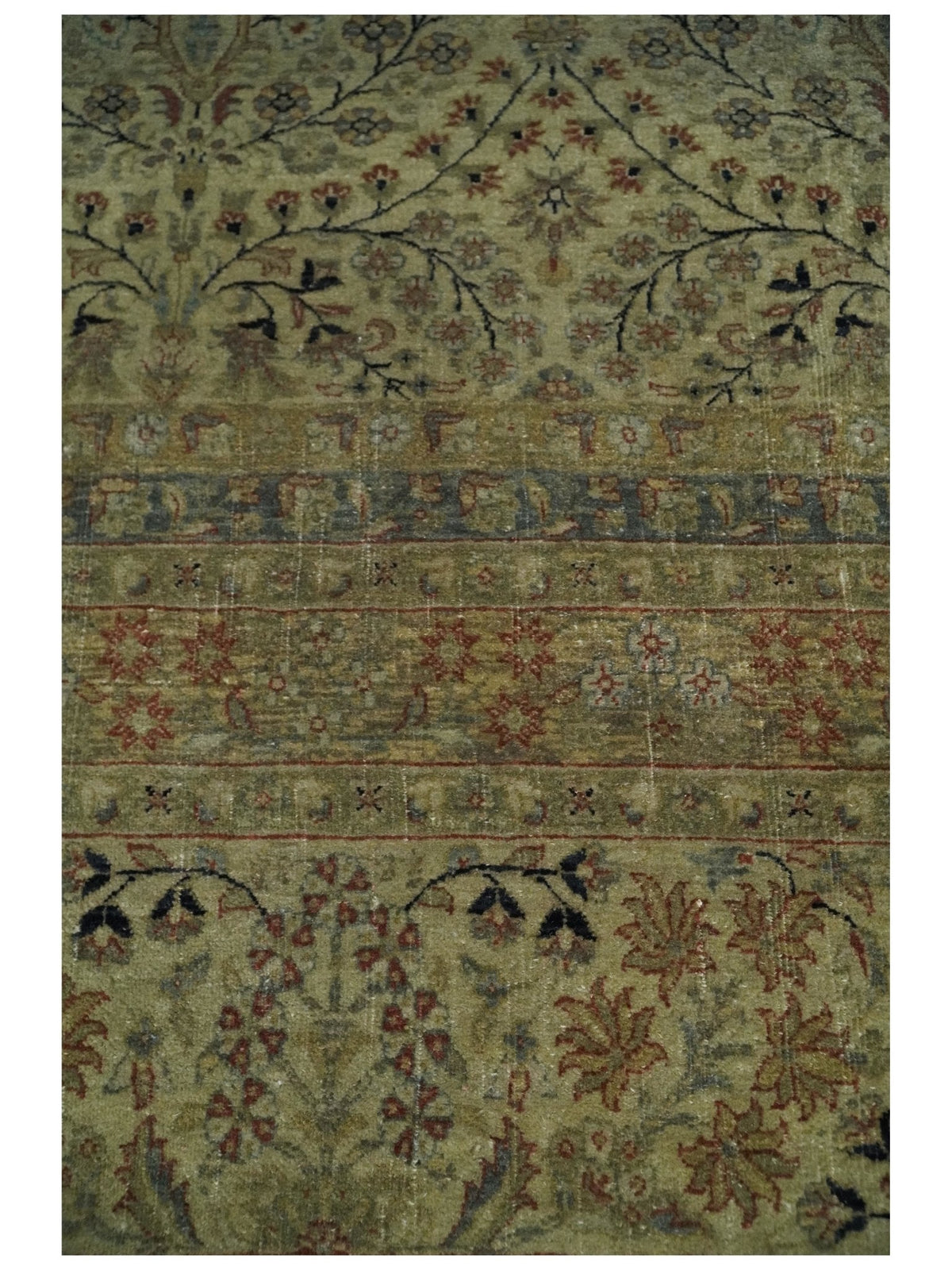 Traditional Persian Camel And Brown Hand Knotted Wool Area Rug.