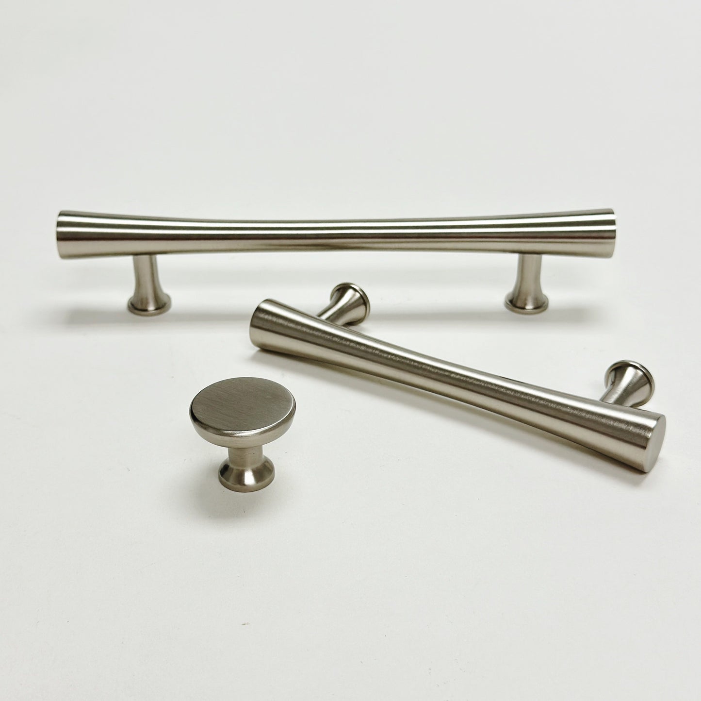 Brushed Nickel Cabinet Hardware "Collin" Drawer Pulls and Cabinet Knobs