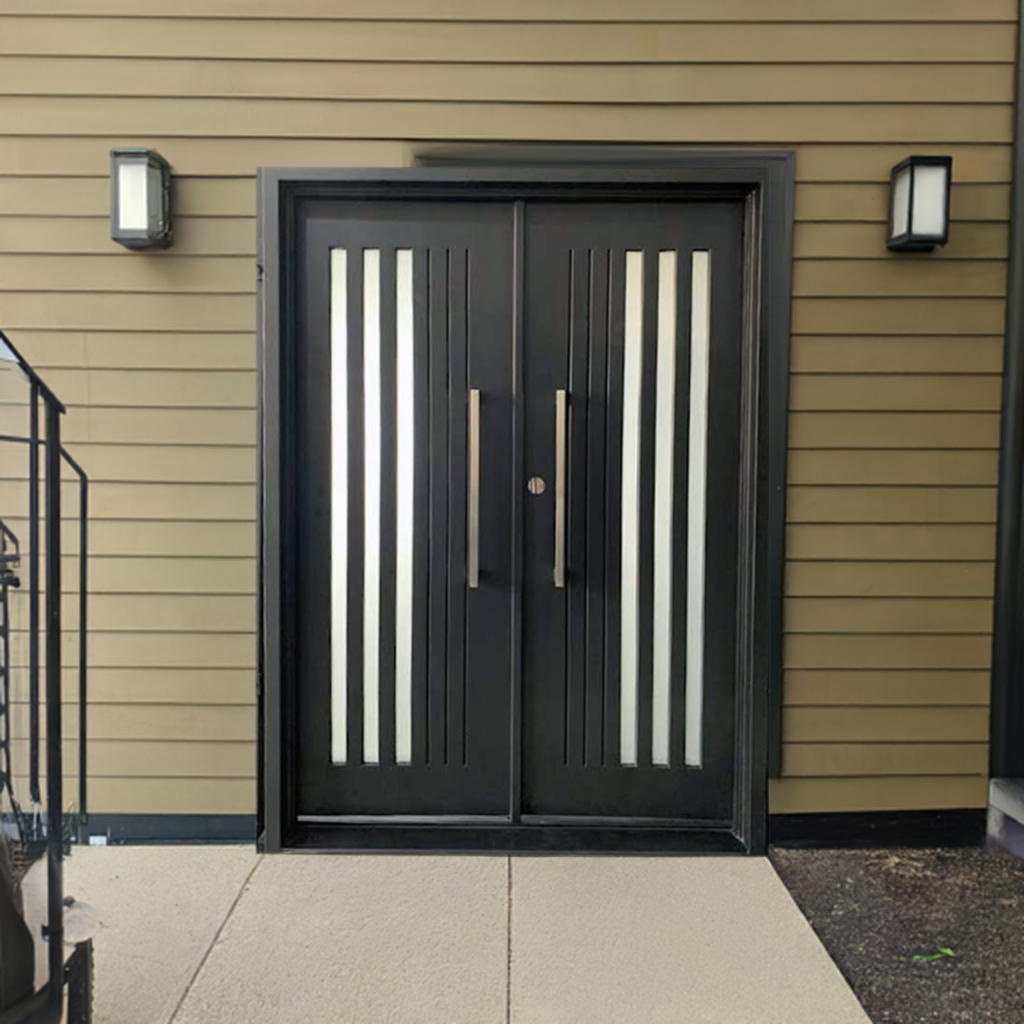 Alta double doors with slim frosted glass