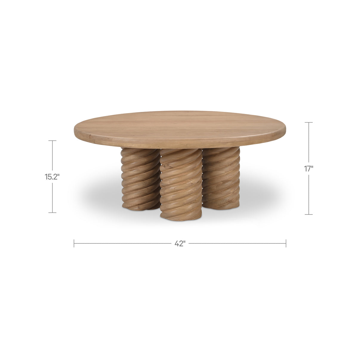 Treccia Round Coffee Table Oak view 9