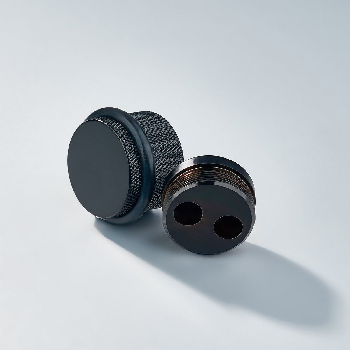 Bastion - Classic Knurled Solid Brass Door Stops.