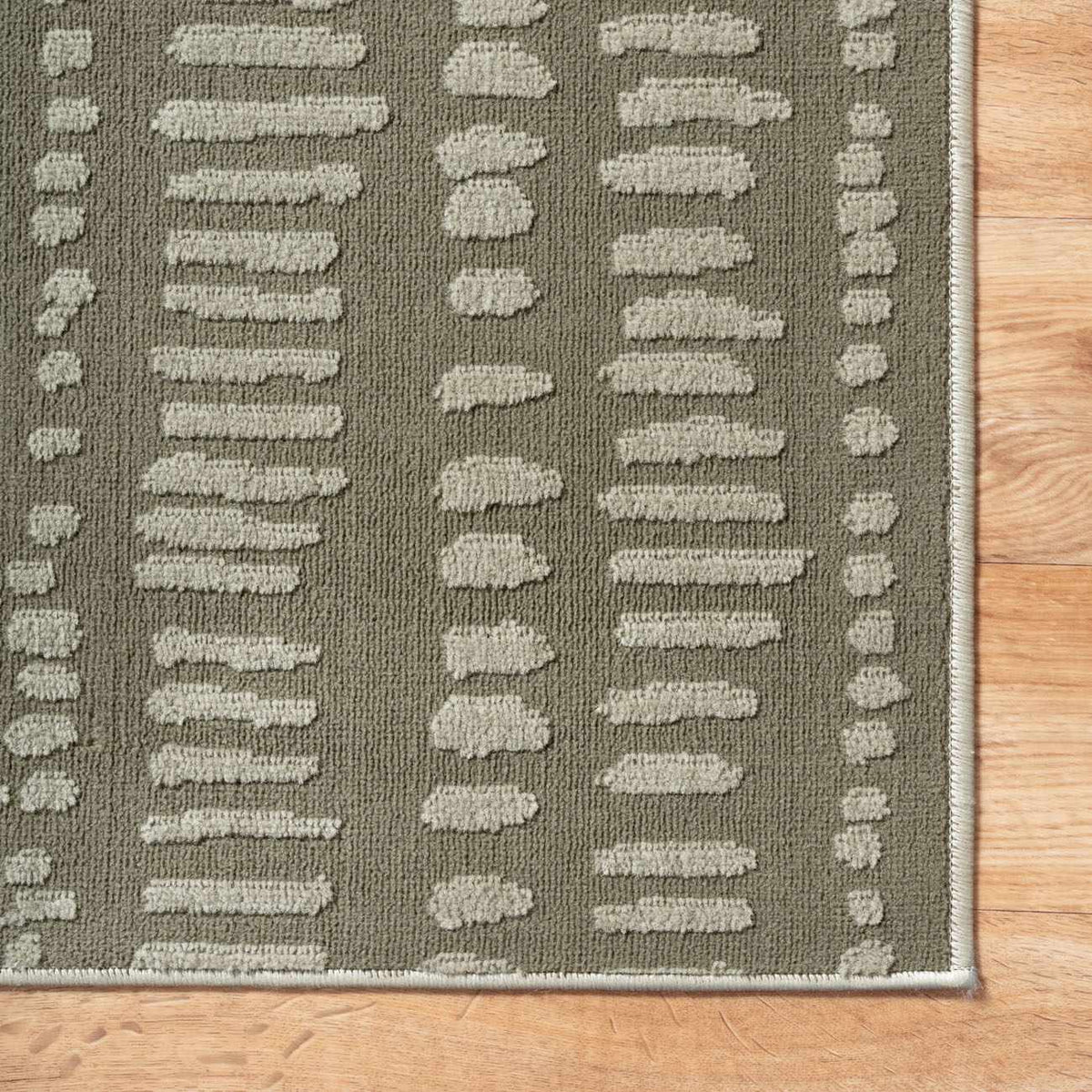 Dragos Green Modern Washable Area Rug