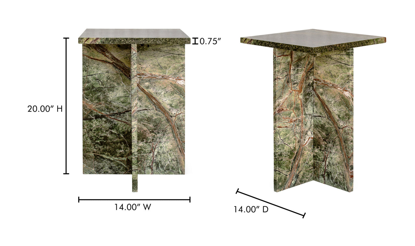 Blair Accent Table Rainforest Green Marble.