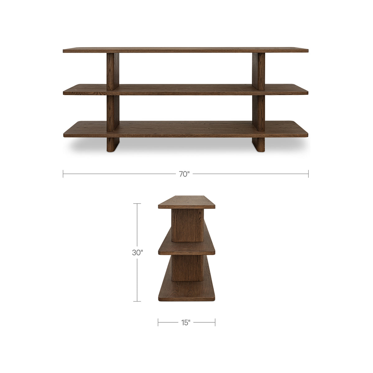 Casey Small Bookcase Dark Brown image 6