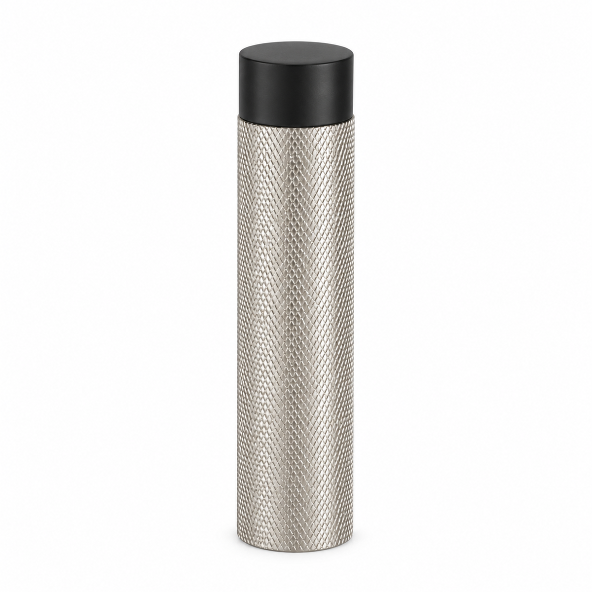 3" Wall-Mount Knurled Round Post Door Stop – Solid Brass, Residential Grade, Satin Nickel (US15).