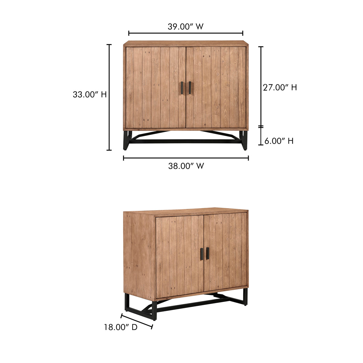 Sierra 2 Door Cabinet Natural view 9