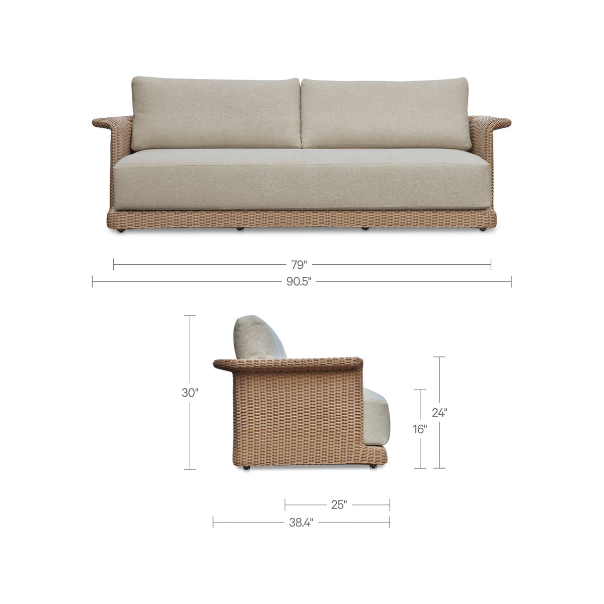 Meredith Outdoor Sofa Beige image 10