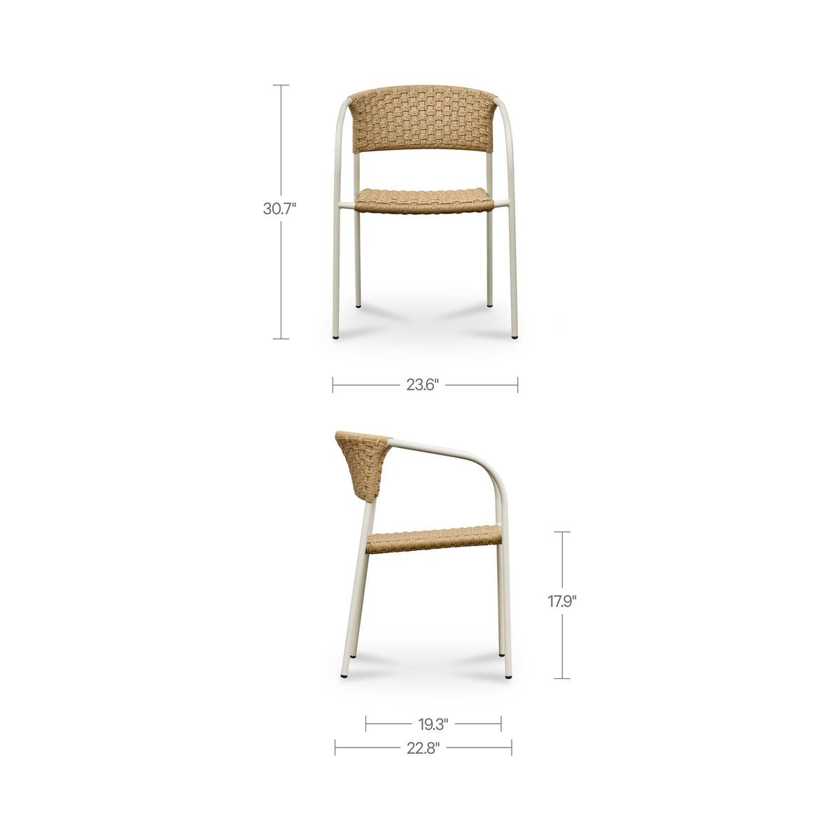 Zola Outdoor Dining Chair Natural-Set of Two image 11