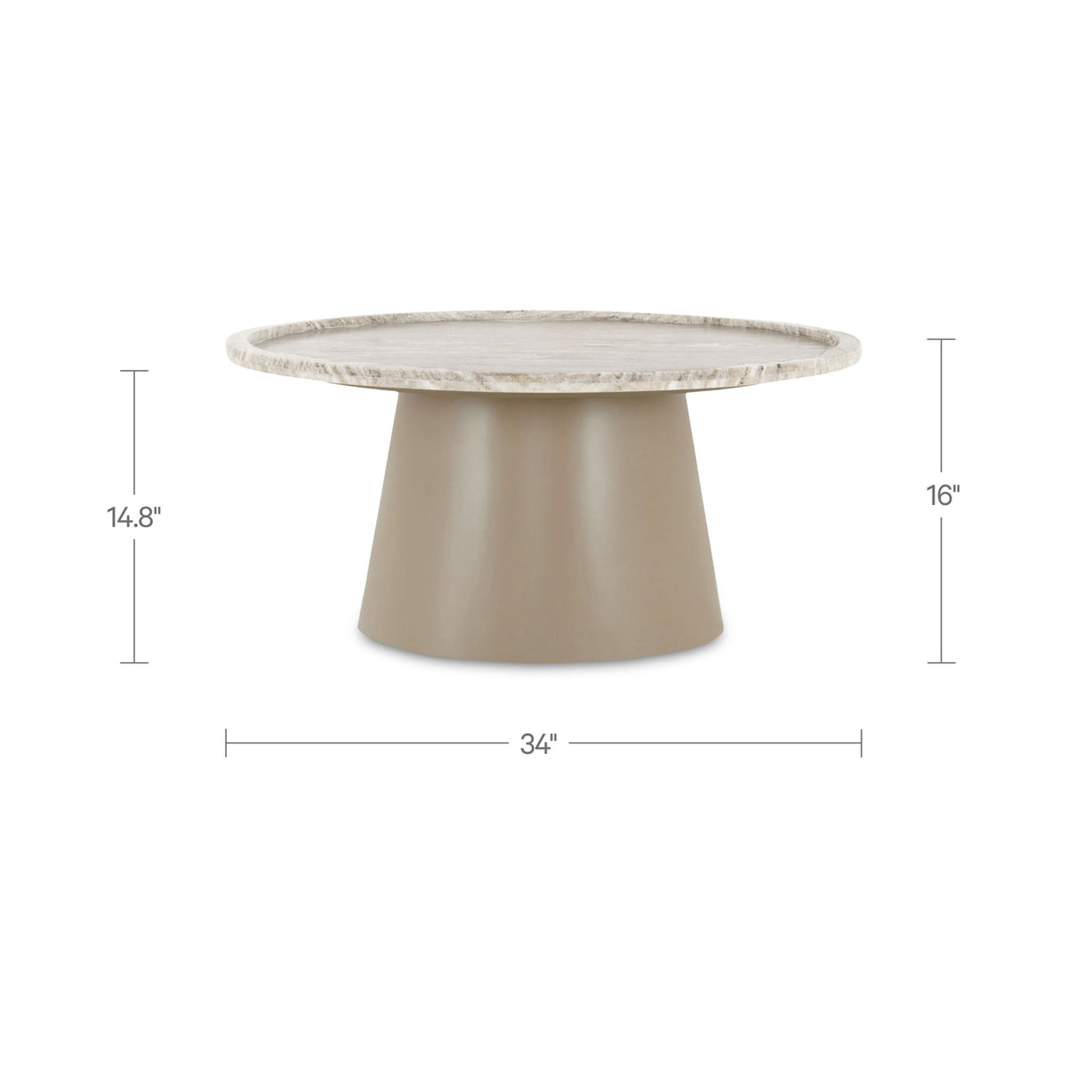 Kimberley Coffee Table White Marble dimensions