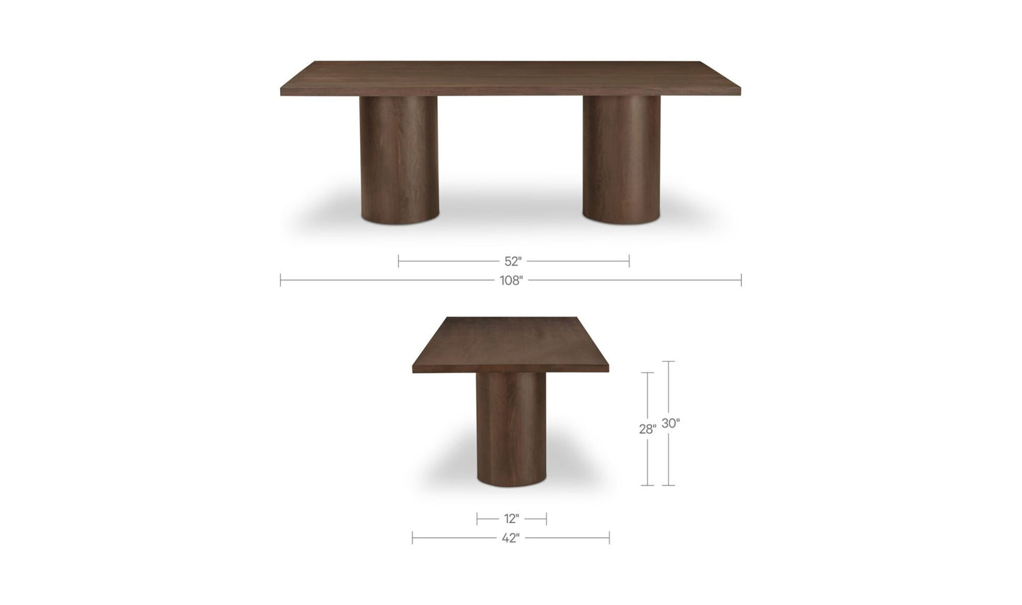 Hadley Dining Table Large Warm Brown.
