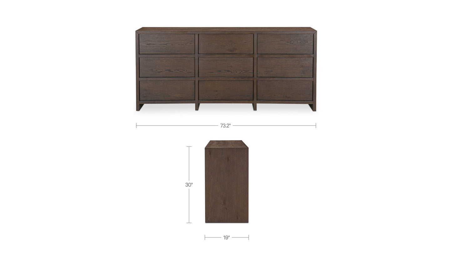 Jenson 9 Drawer Dresser Brown