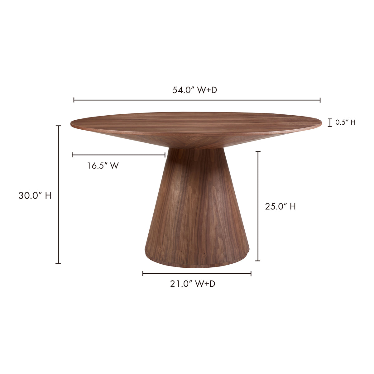 Otago Round 54 in Dining Table Walnut Brown - image 9