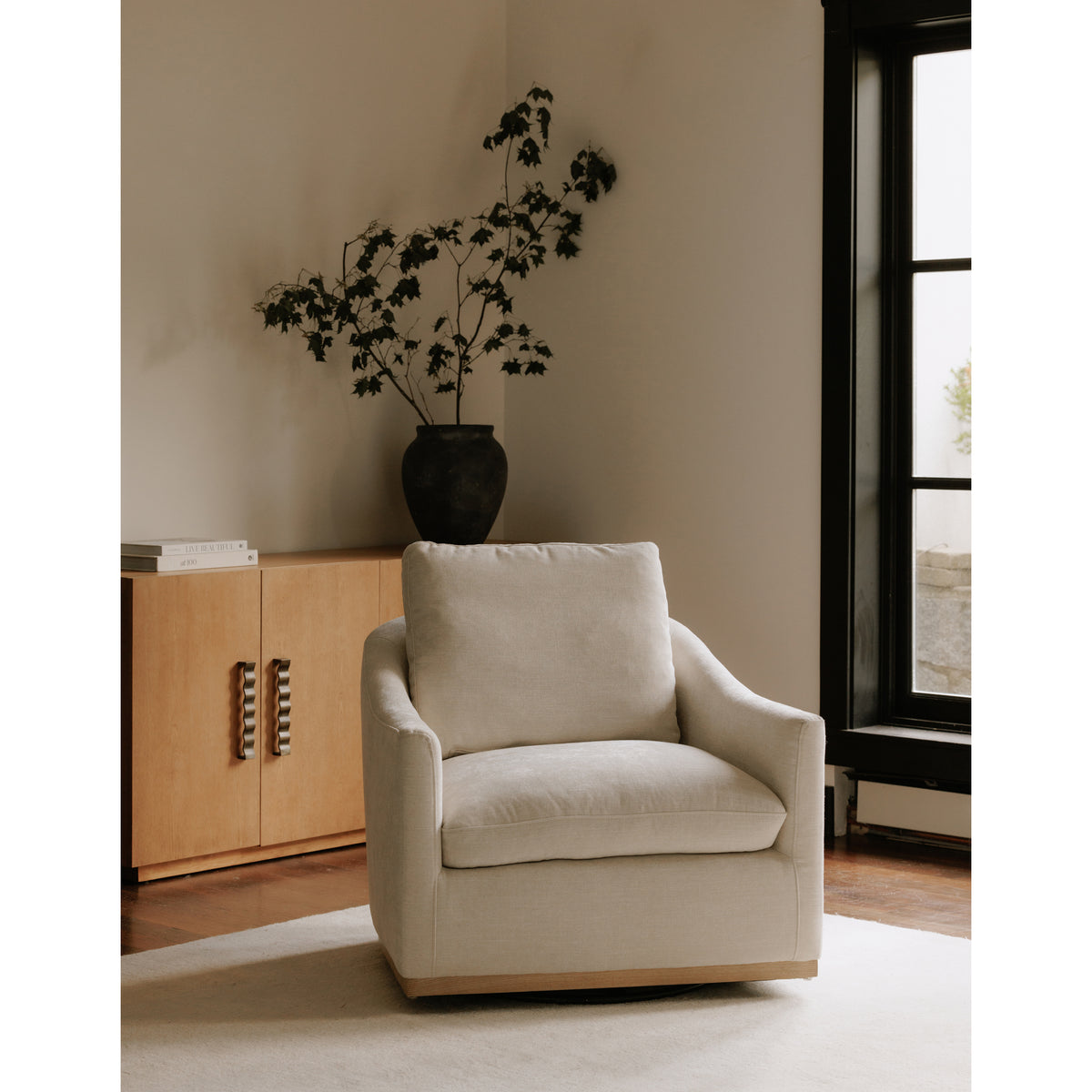 Linden Swivel Chair Soft Beige - alternate view 1