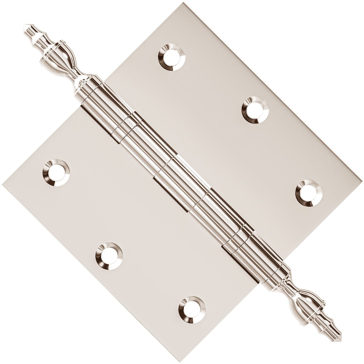 3x3 Inch Solid Brass Ball Bearing Door Hinge - Polished Nickel.