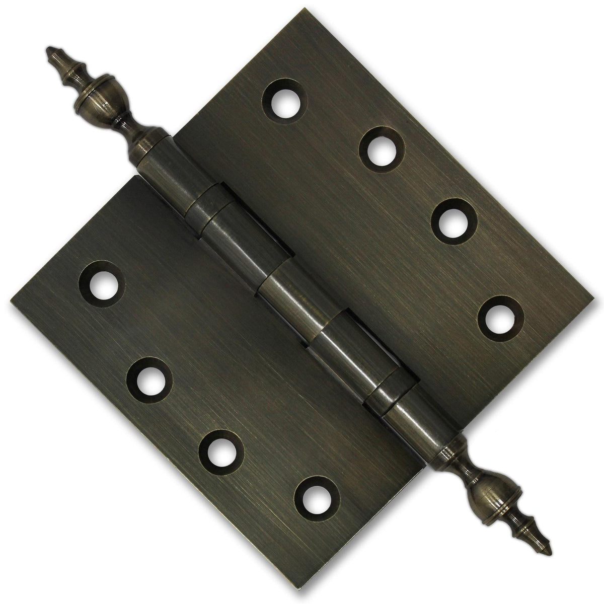4x4 Inch Solid Brass Ball Bearing Door Hinge - Antique Brass.