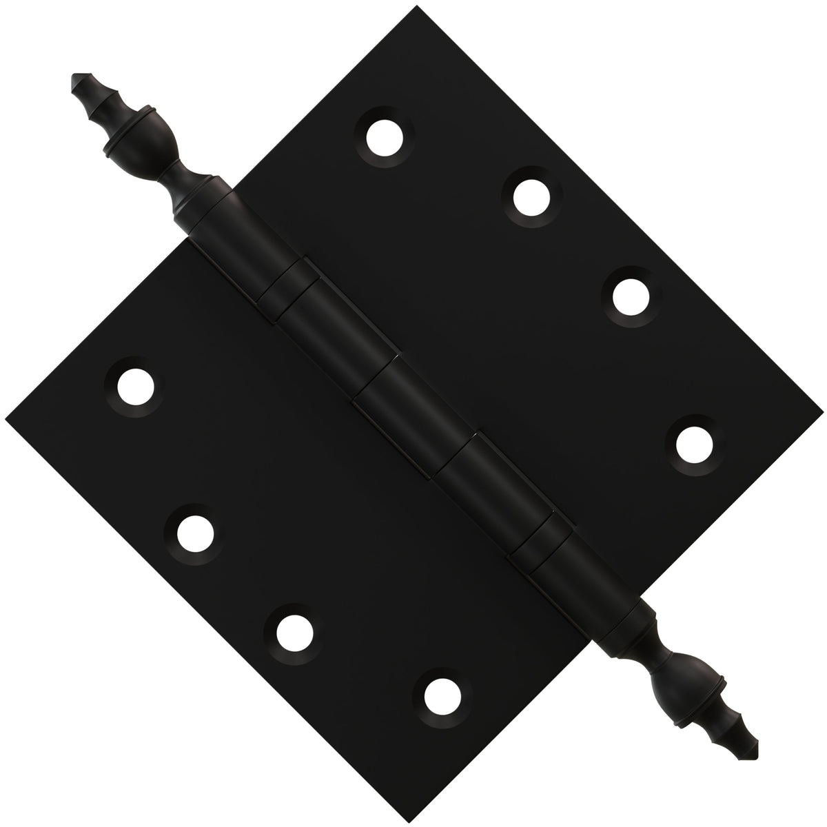 4x4 Inch Solid Brass Ball Bearing Door Hinge - Flat Black.