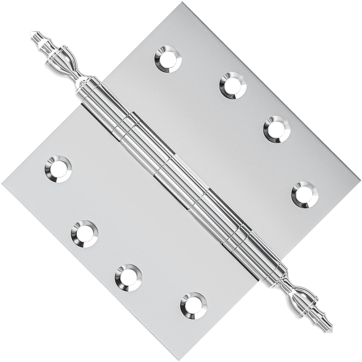 4.5 x 4.5 Inch Solid Brass Ball Bearing Door Hinge - Polished Chrome.