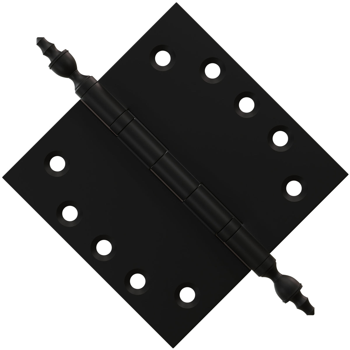 5x5 Inch Solid Brass Ball Bearing Door Hinge - Flat Black.