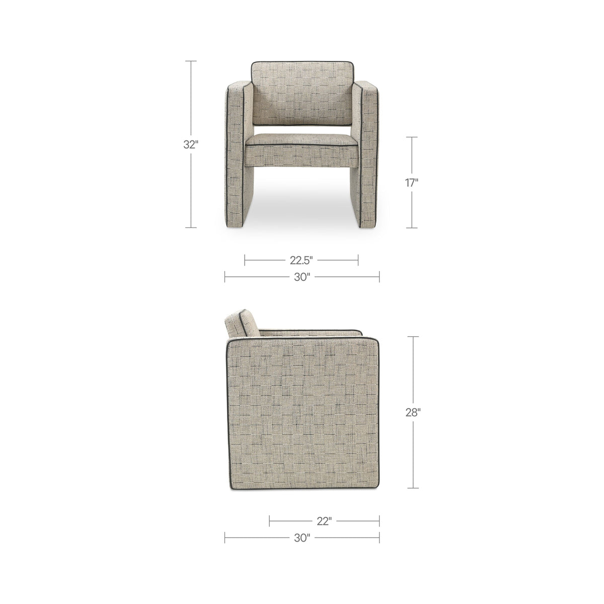 Harris Accent Chair Black And Beige Weave product image 8