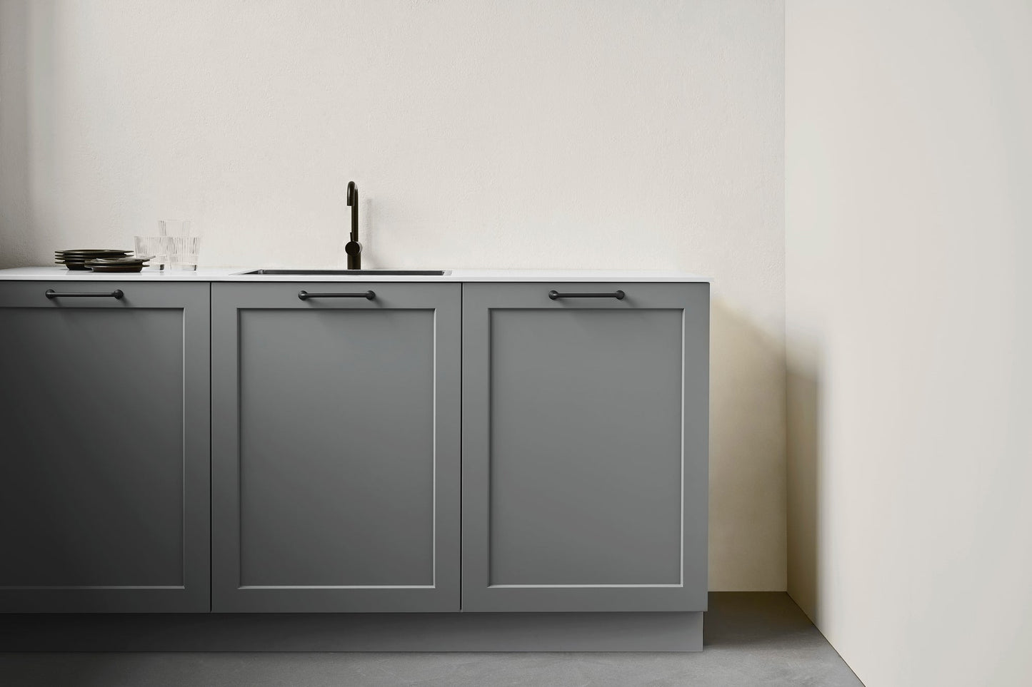 Matte Black "Motion" Knob and Drawer Pull.