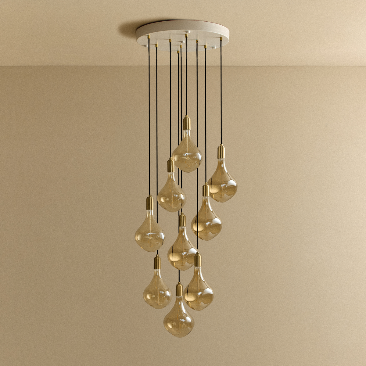 Nine Pendant in Brass + Voronoi II.