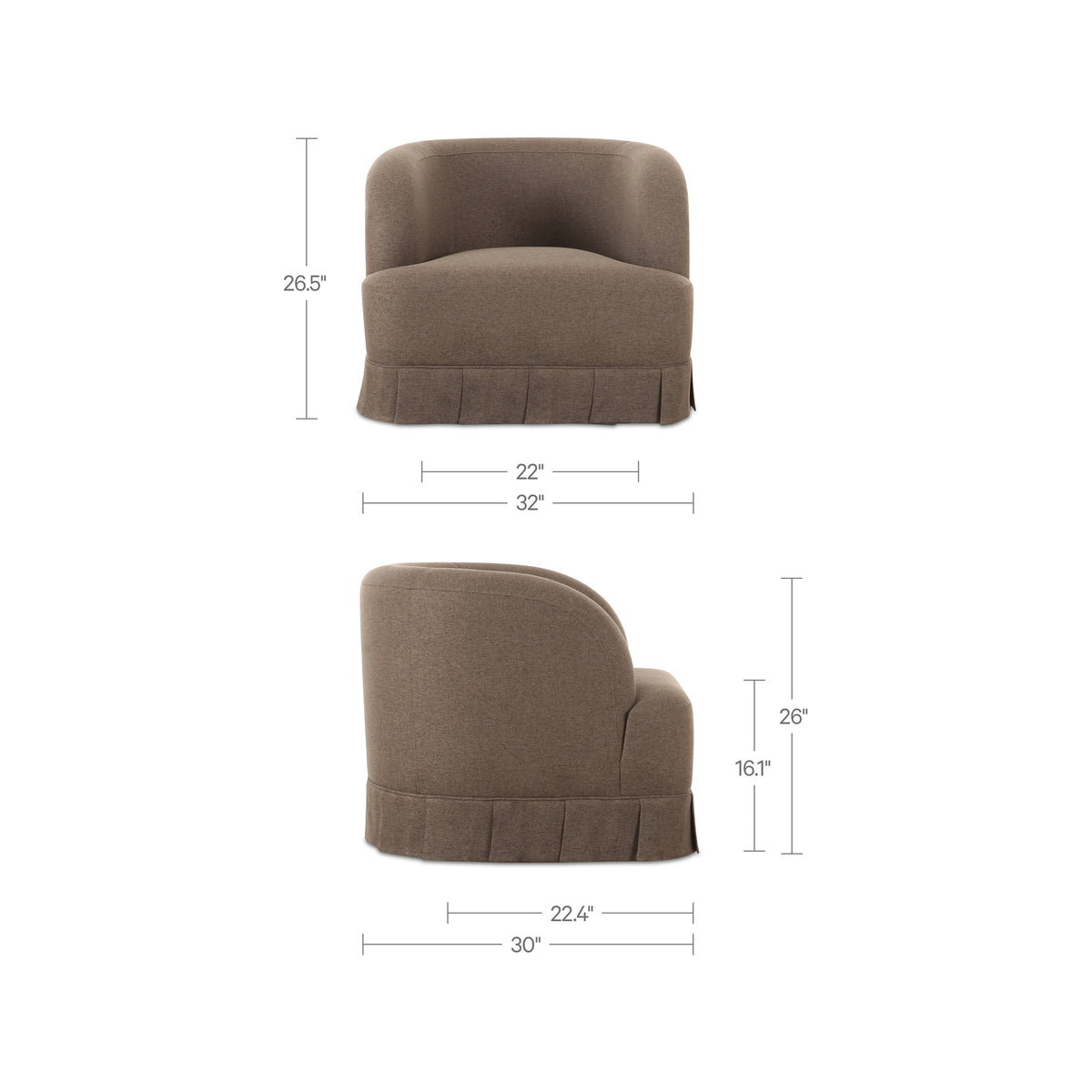 Maren Swivel Chair Brown - image 11