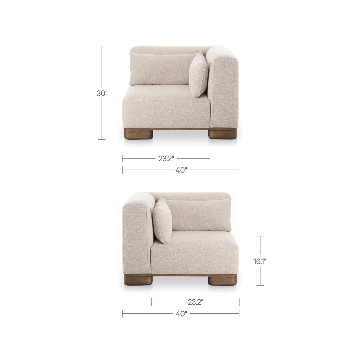 June Corner Chair Oatmeal - image 12