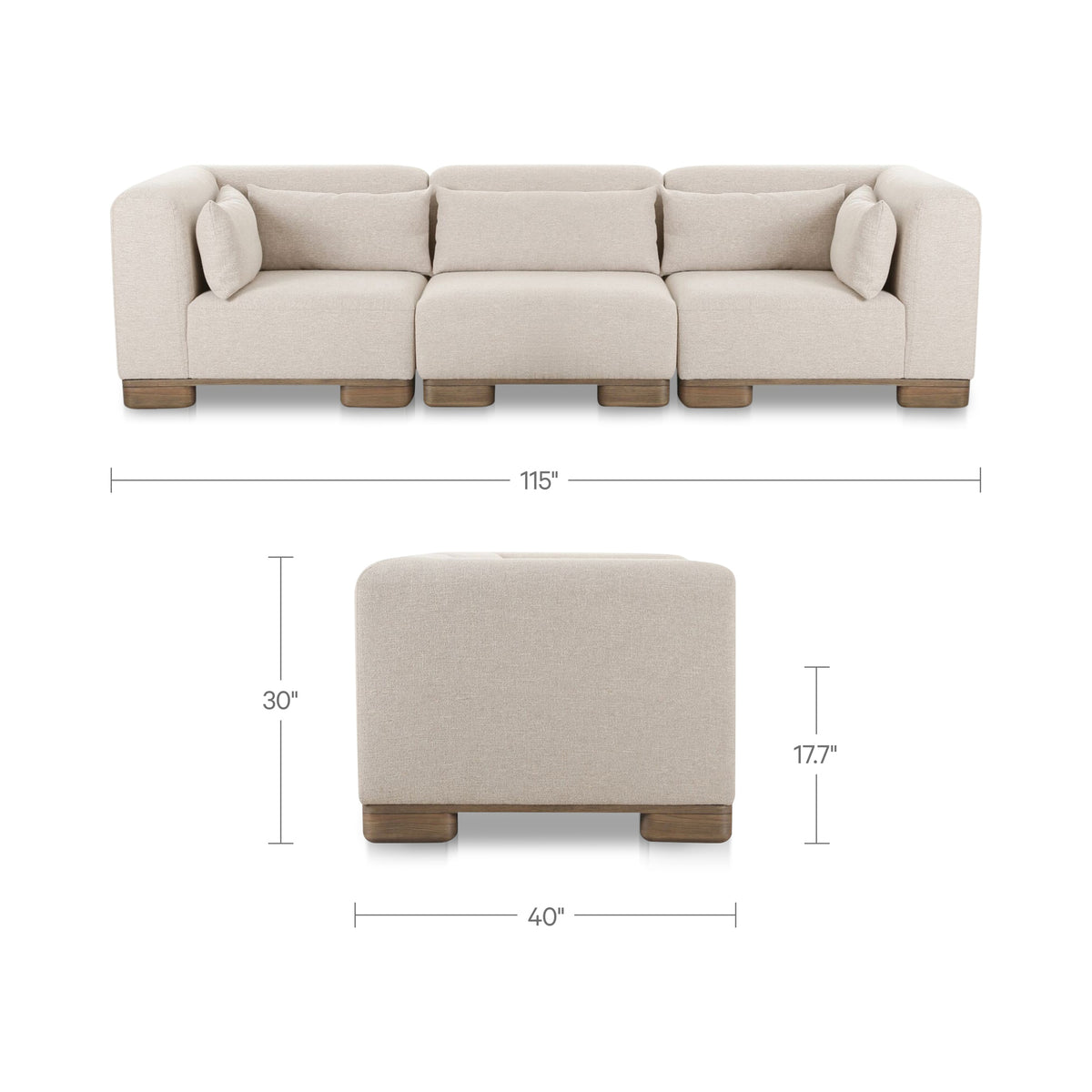 June Modular Sofa Oatmeal view 7