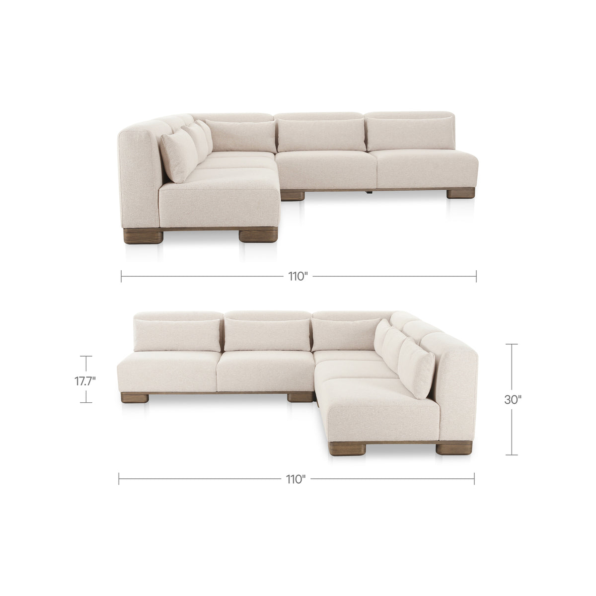 June Corner Modular Sectional Oatmeal view 10