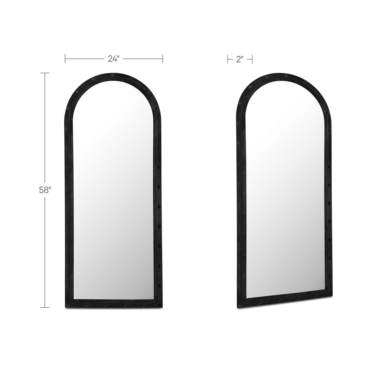 Hughes Floor Mirror Iron Grey detail view 6