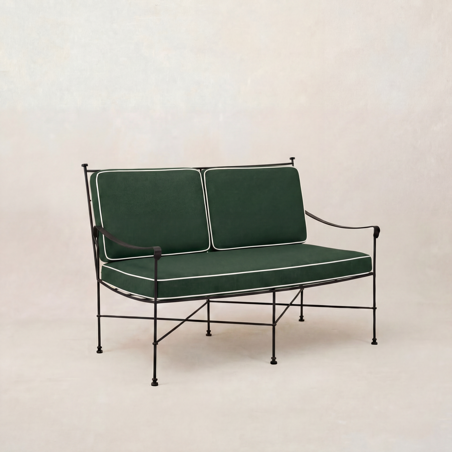 Provence Outdoor Loveseat - Black Frame.