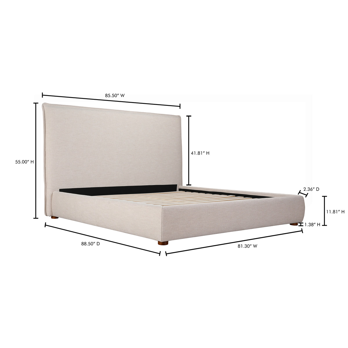 Luzon King Bed Tall Headboard Wheat - lifestyle 2