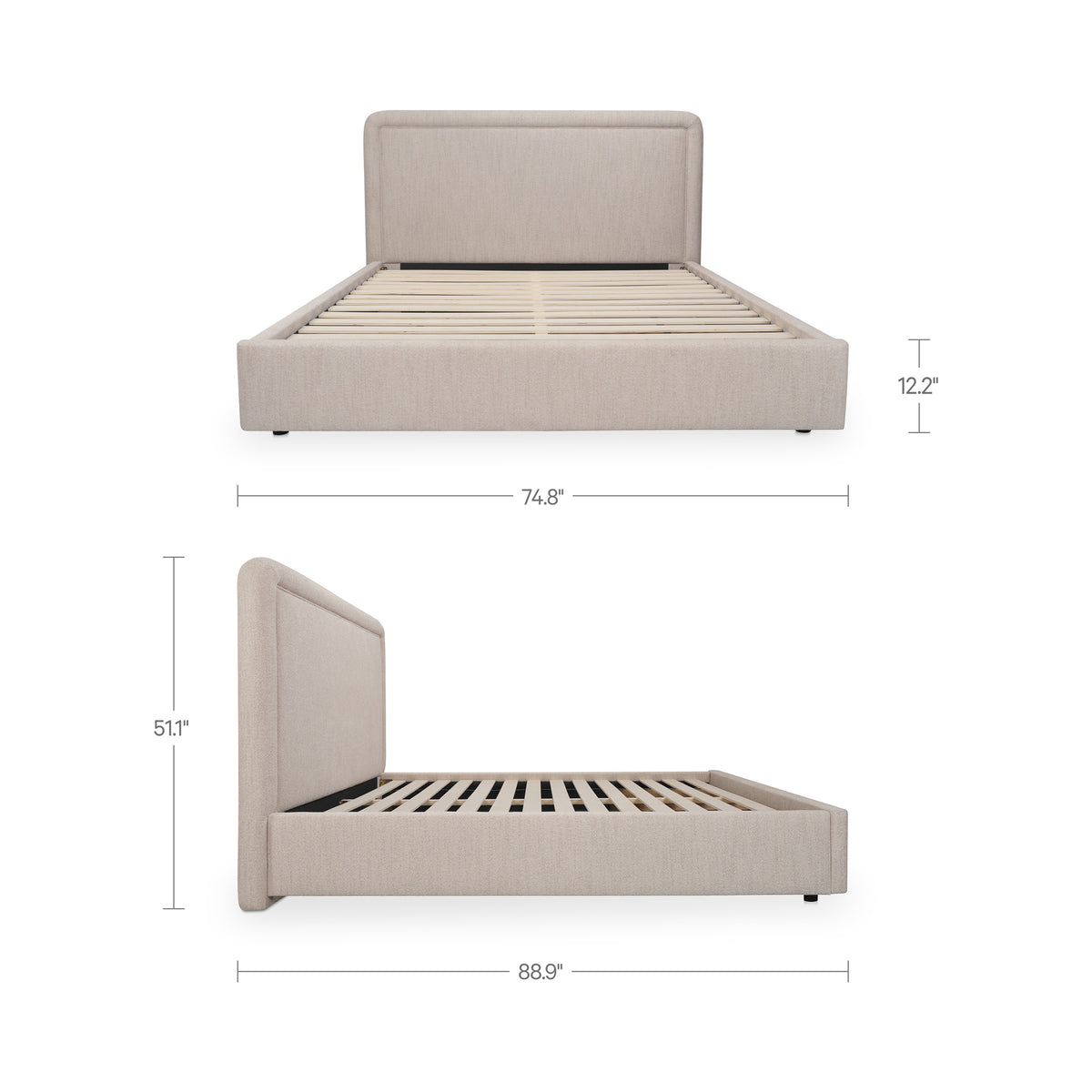 Simon Queen Storage Bed Flecked Beige image 9