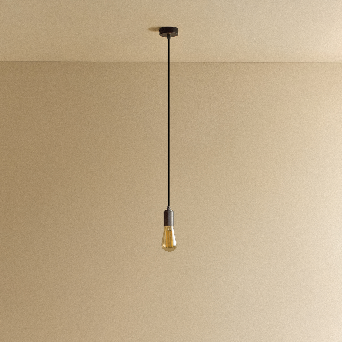 Squirrel Cage Pendant Light in Graphite.
