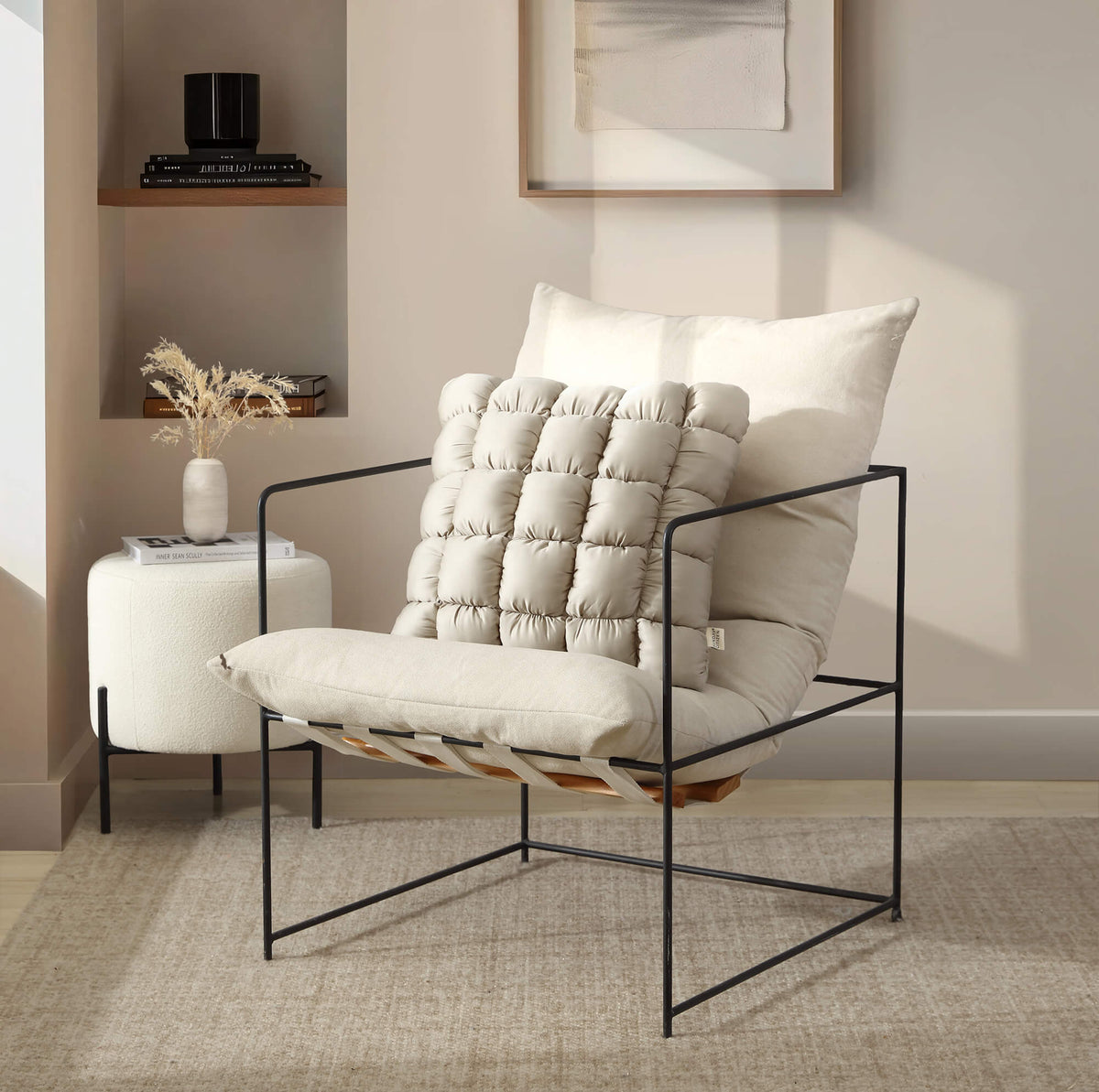 Silky Lyocell Puff Throw Pillow.