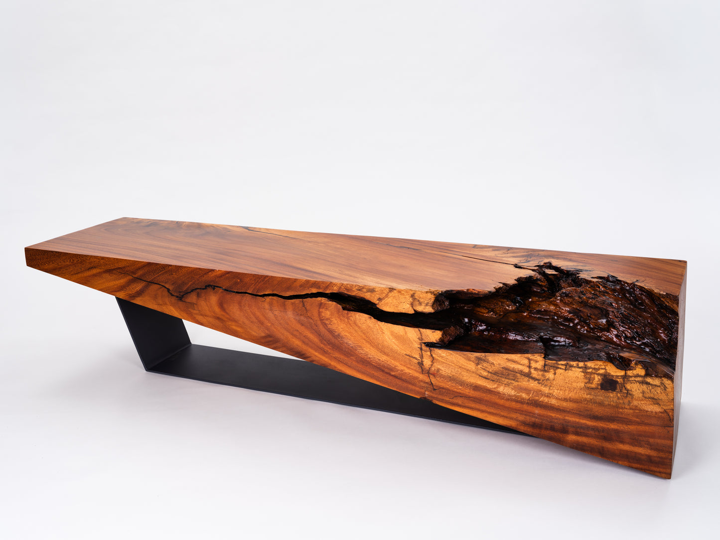 Sculptural Costa Rican Hardwood Bench Reserva Collection — No. 10