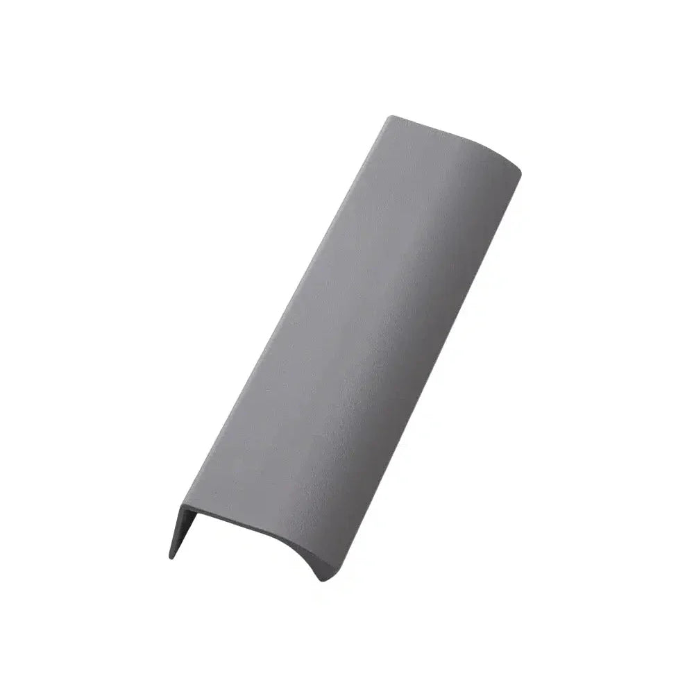 Grey Textured "Edge Straight" Tab Drawer Pulls