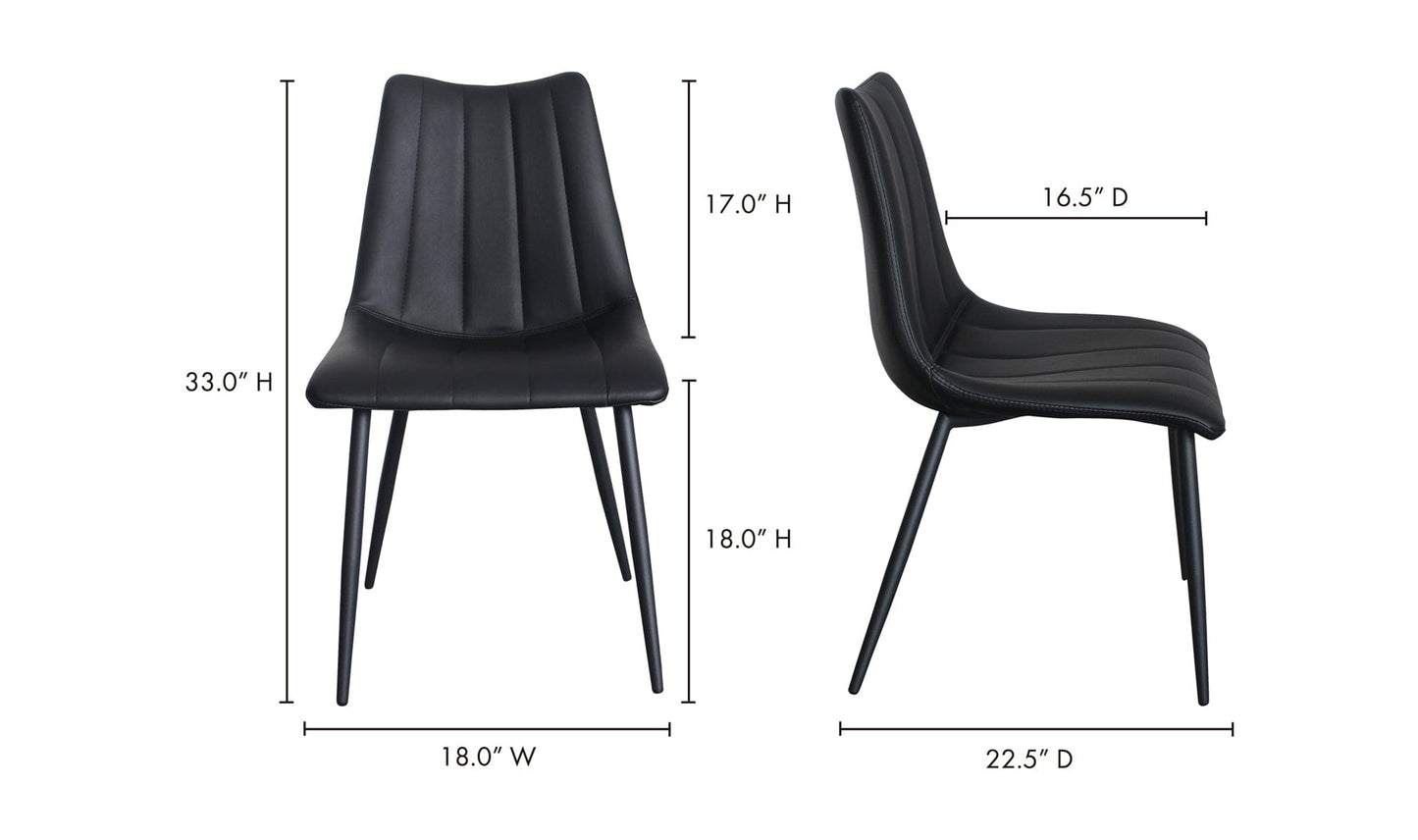 Moe's Home Collection Alibi Dining Chair Matte Black - Set Of Two Alibi Dining Chair Matte Black - Set Of Two