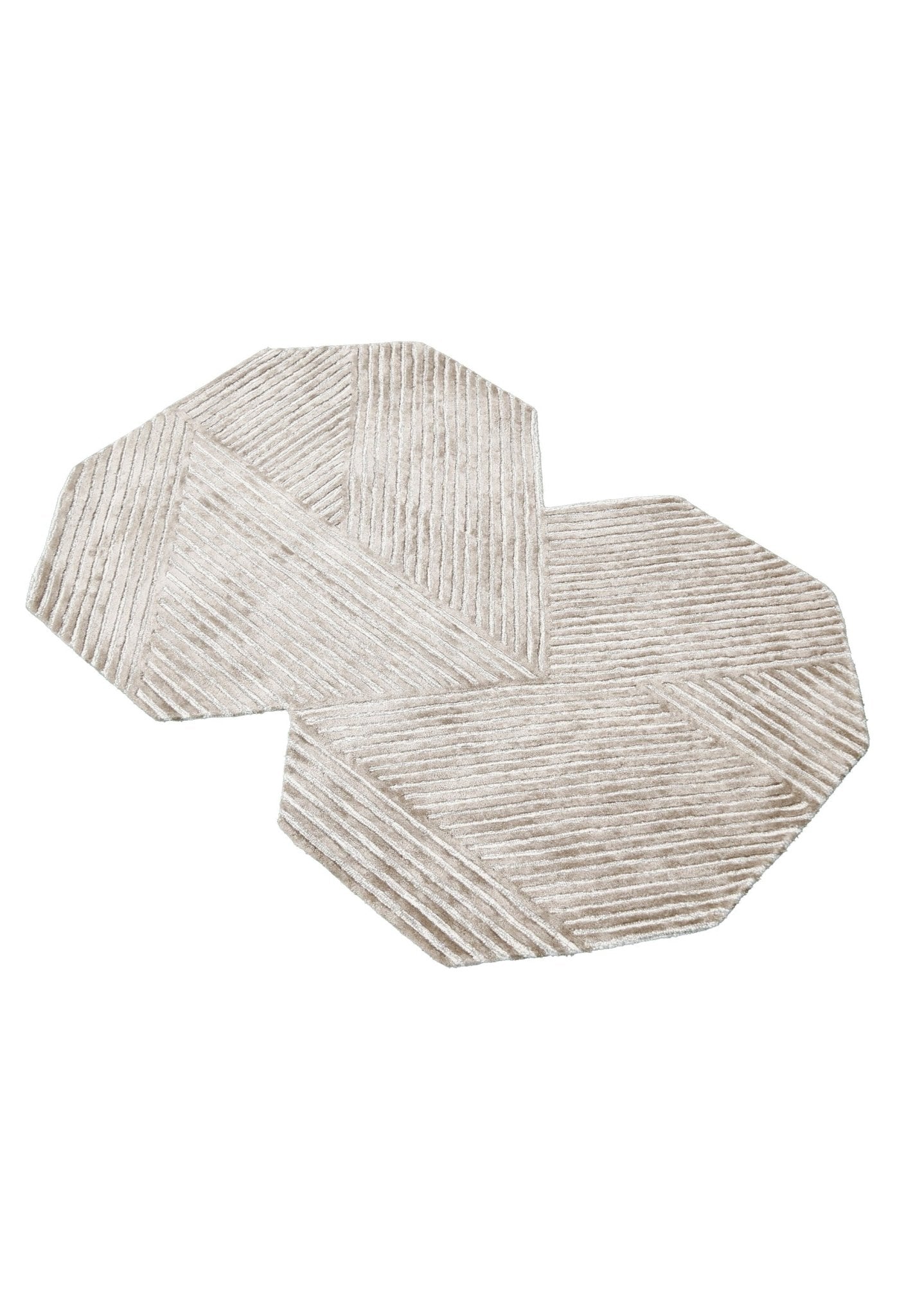 Amber Modern Geometrical Beige Hand Tufted Wool Rug