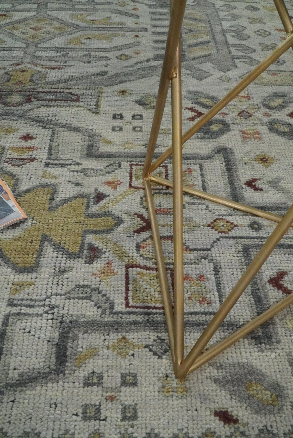Distressed Traditional Turkish Hand Knotted Gray Custom Made wool Area Rug.