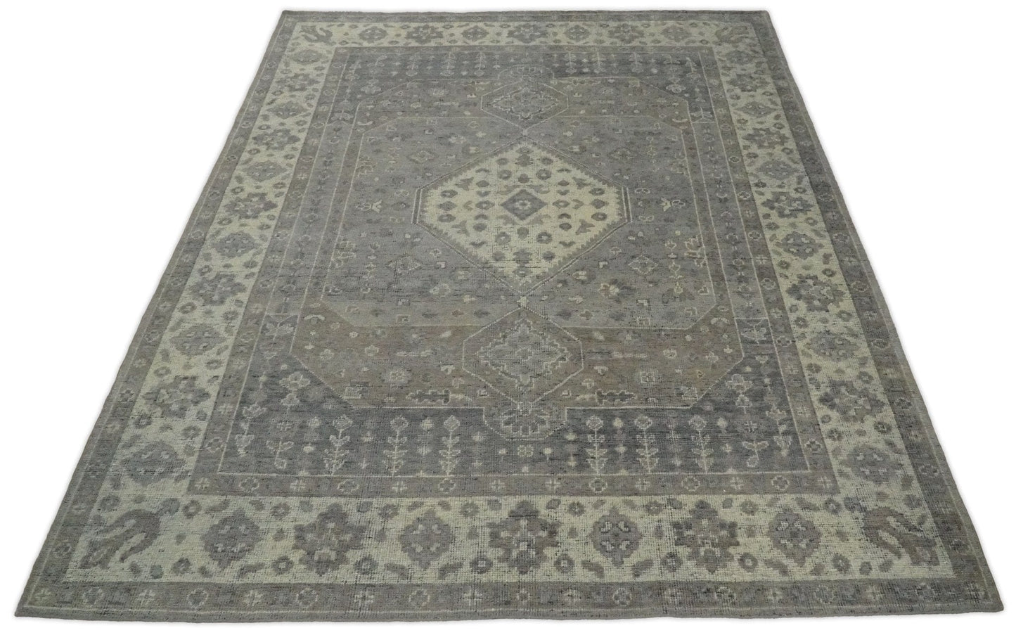 The Rug Decor Area Rug Custom Made Vintage Distressed Hand Knotted Serapi Gray and Beige Traditional Antique Area Rug Custom Made Vintage Distressed Hand Knotted Serapi Gray and Beige Traditional Antique Area Rug