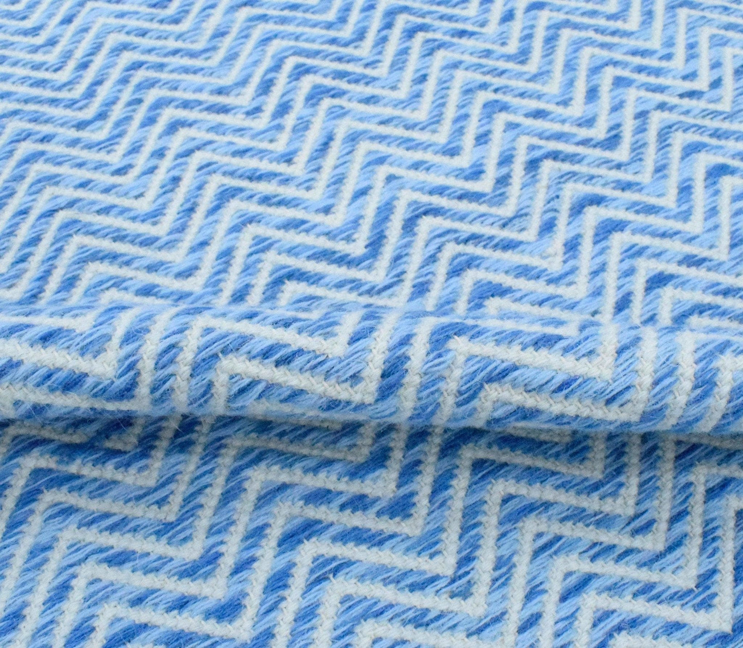 The Rug Decor Area Rug Dhurrie Rug - Blue Chevron Rug Dhurrie Rug - Blue Chevron Rug